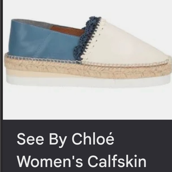 See By Chloe Shoes - See By Chloe Blue and Cream Espadrilles